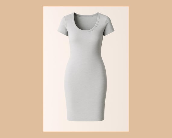 Fitted T-shirt Dress PDF Sewing Pattern: Beginner Easy Knit (sizes XXS-4XL)  - Etsy