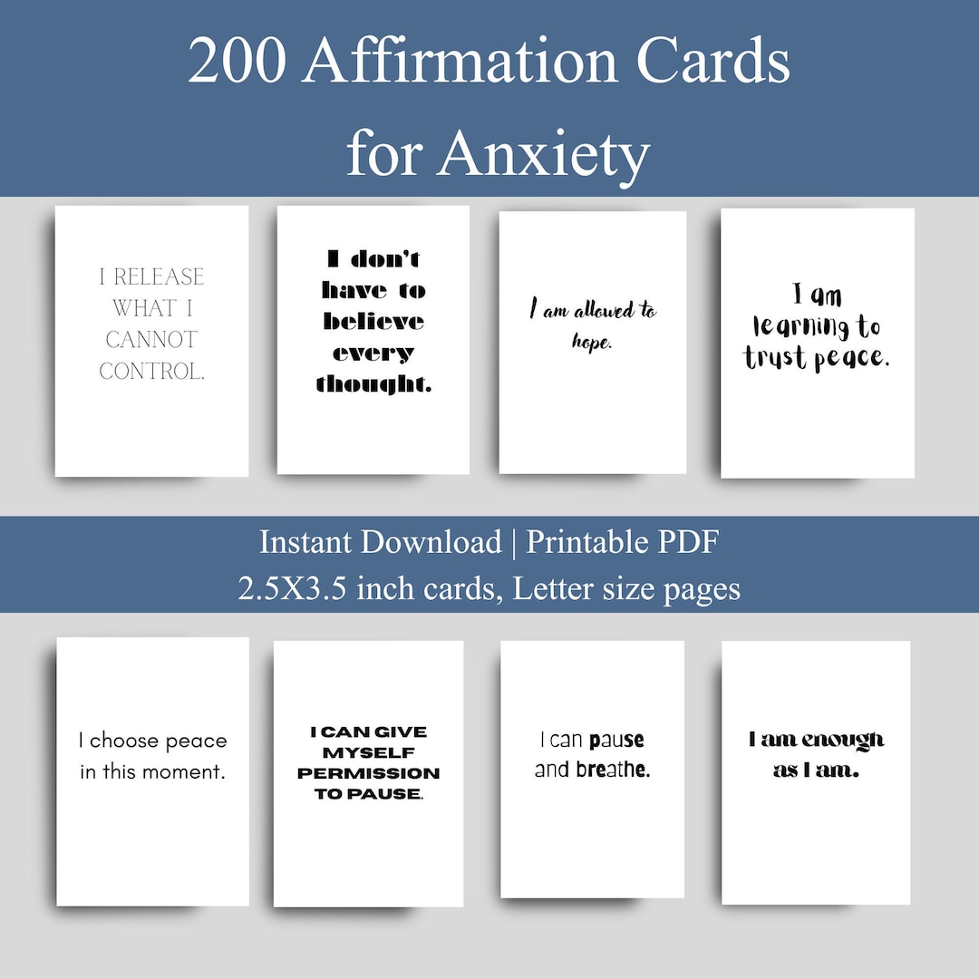 Affirmation Cards for Anxiety Printable | PDF | Mental Health |positive ...