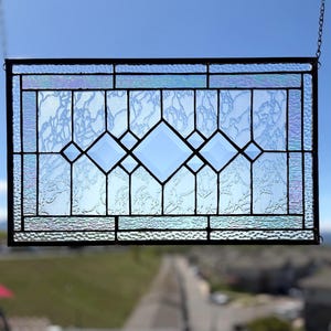 Beveled iridescent stained glass - MADE TO ORDER