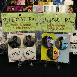 Supernatural SPN | Sam Dean Winchester Castiel | Destiel | Button Pin Packs