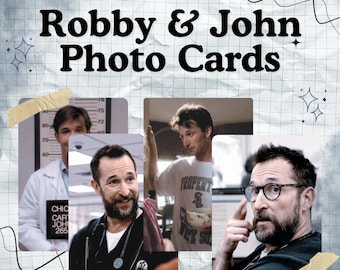 Robby & John Carter fotokort | Michael Robinavitch Pitt ER Noah Wyle handgjord present
