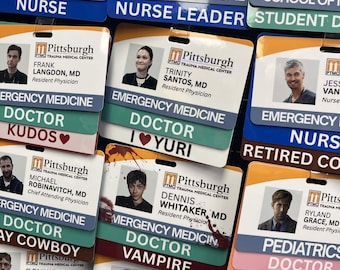 The Pitt Deluxe ID Badges | Photo Card Sticker Dennis Whitaker Robby Hucklerobby Santos Langdon Abbot Custom Handmade Gift