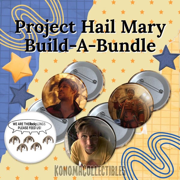 Project Hail Mary Build A Pin Bundle | PHM Inspired Ryland Grace Rocky Film Movie Custom Handmade Gift