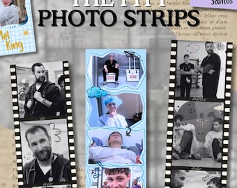 Tiras de fotos Pitt [SET UNO] / Mini impresiones Película para fotomatón Polaroid Marcapáginas personalizado