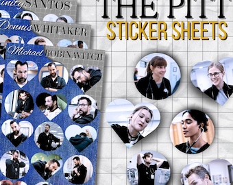 Die Pitt Charakter Aufkleber Blätter | Whitaker Robby Santos Langdon Abt Mohan Javadi McKay Kundenspezifisches handgemachtes Geschenk