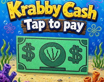 Porta carte Krabby Cash Tap to Pay / Portafoglio per banconote stampato in 3D, idea regalo originale