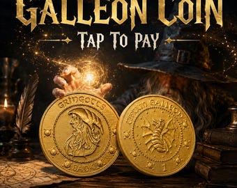 Porta monete magiche Galeone Tap to Pay / Dispositivo di pagamento contactless NFC Wizard Bank