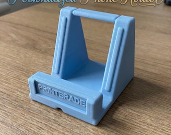 Supporto per telefono personalizzato stampato in 3D, porta targhetta da scrivania personalizzato