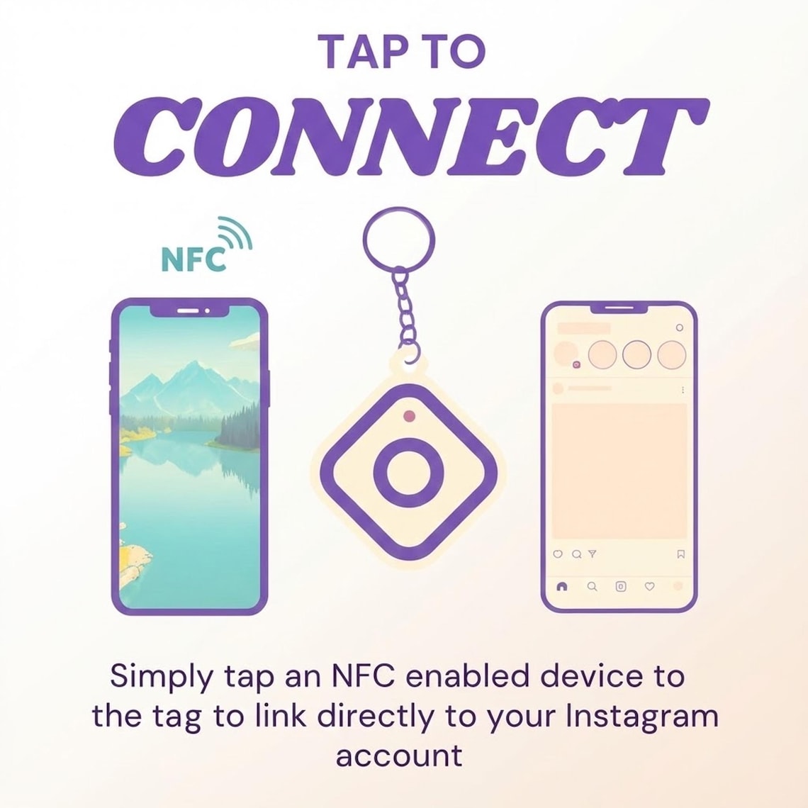 NFC Smart Keychain Tap to Share Contact Custom Logo or Name Digital ...
