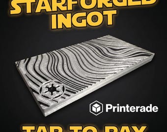 Starforged Ingot Card Sleeve, 3D Printed Tap-to-Pay Holder, Galactic Cog Wallet