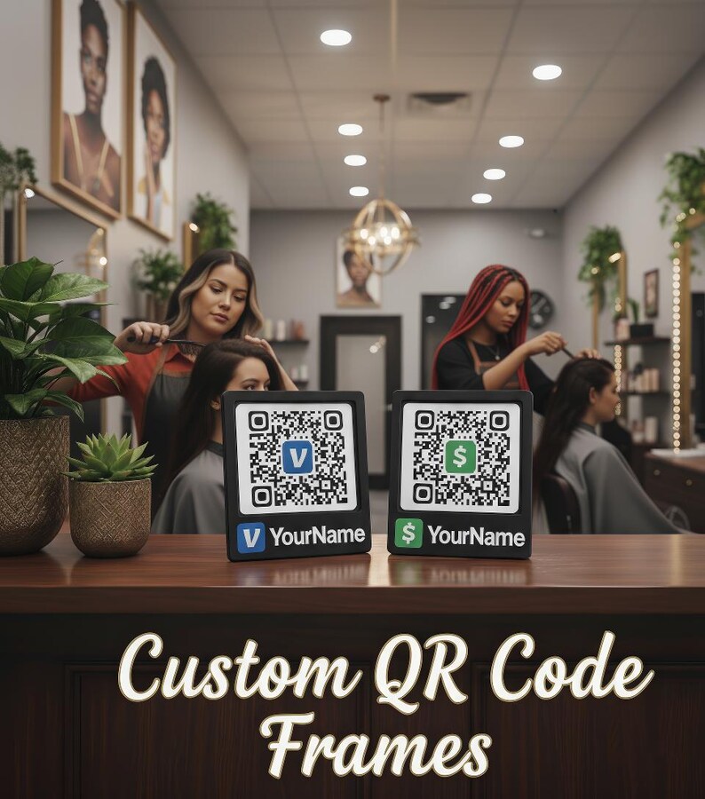 Custom QR Code Payment Stand for Social Media, Tips, Small Businesses ...