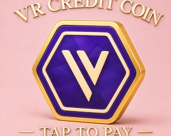 Hexagon VR Credit Coin Card Holder – Purple Gold Tap to Pay Gaming Token