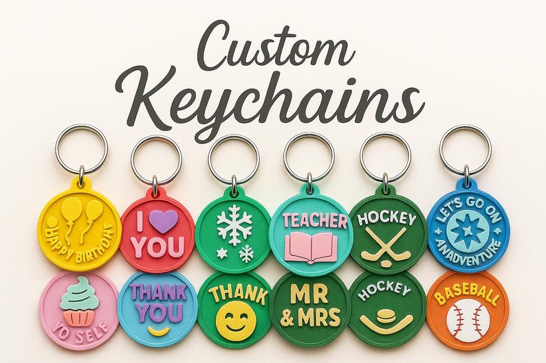 Custom 3d-printed Keychain or Magnets | Personalized Name/logo Keyring ...