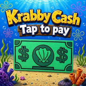 Krabby Cash Tap to Pay-korthållare | 3D-tryckt sedelplånbok, ny present