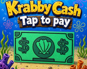 Krabby Cash Tap to Pay Card Holder | 3D Printed Bill Wallet, Novelty Gift