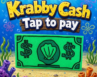 Porta carte Krabby Cash Tap to Pay / Portafoglio per banconote stampato in 3D, idea regalo originale