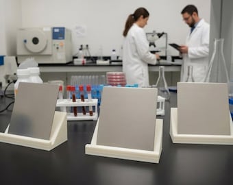 Espositore per test in acciaio inossidabile con porta coupon da 45 gradi