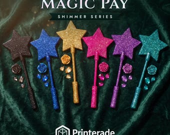 Magic Pay Tap to Pay Shimmer Wand Series| Adjustable & Glam'd Out Card Holder