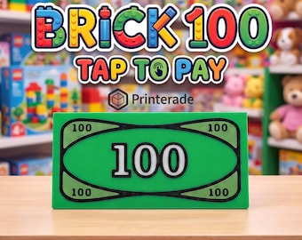 Giant Brick 100 Dollar Bill Card Holder | 3D Printed Tap to Pay Wallet