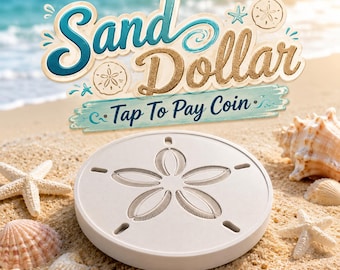 Porta monete/porta carte da spiaggia/costiero a forma di dollaro di sabbia con funzione Tap to Pay / Accessorio per la spiaggia e la costa