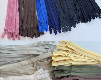 YKK Zippers  Skirt/Dress (20"/22") & 9" Handbag w/ Extra Long Pull (sets of 5 each)