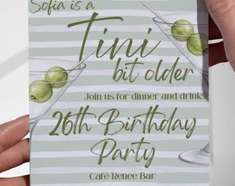 Dirty Martini Birthday Invitation Template