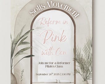 Reform in Pink Pilates Invitation | Editable Birthday Class Invite | Digital Download Only