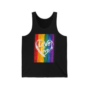 Pride Love is Love Tank Top, Unisex Jersey Tank, LGBTQ+ Apparel, Summer Fashion, Pride Month, Gift for Friends