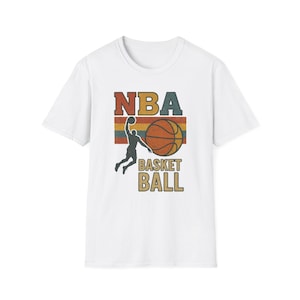 Vintage NBA T Shirt Retro 80s 90s Basketball Graphic Distressed Design