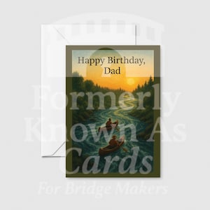 Carte d'anniversaire pour papa – Carte sentimentale de canoë pour les relations père-enfant compliquées | Anciennement appelées cartes
