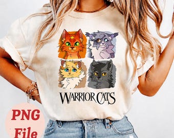 Cuatro gatos guerreros PNG, diseño de gato, regalos para mamás de gatos PNG