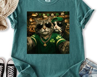 Cat Comfort Colors Shirt: Funny St Patricks Day Tee