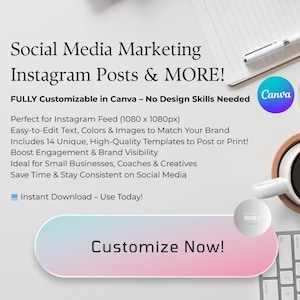 Instagram Business Templates - Social Media Marketing Posts - Individuell anpassbar für Unternehmer, Coaches, Kleinunternehmer, StartUps