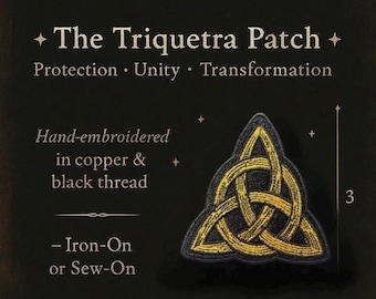 Witch’s Knot Embroidered Patch | Protection Symbol | Copper & Black Celtic Witchcraft Emblem