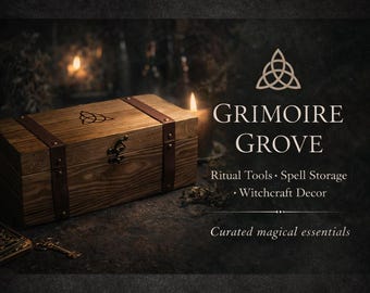 Wooden Keepsake Box with Celtic Triquetra | Witchy Storage Chest | Ritual, Altar & Spell Box