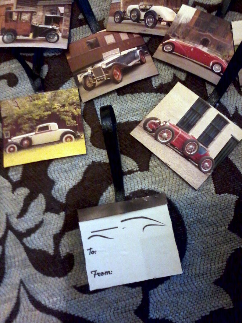 Vintage Car Gift Tags | Etsy