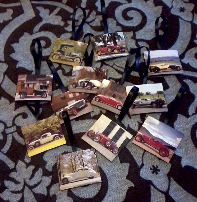Vintage Car Gift Tags | Etsy