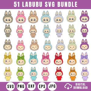 Labubu Svg Png Bundle, cute labubu svg  Labubu Png Svg, Labubu Character svg Png,Cute Labubu Vector,Labubu,Cricut Cut Files,Digital Download