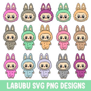 20 Labubu Designs Svg, Labubu Png, Labubuu Sublimation, T Shirt Design, Monster Characters , cute labubu svg Svg Cut Files, Instant Download