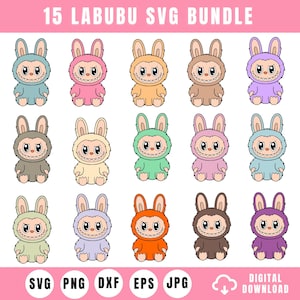 15 Labubu Designs Svg, Labubu Png, Labubu Sublimation,T Shirt Design,labubu character svg, Monster Characters,Svg Cut Files,Instant Download