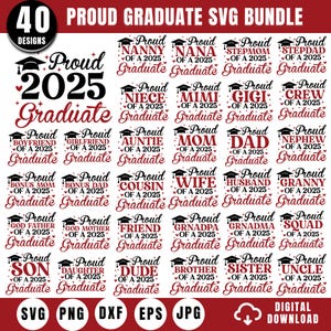 Ensemble Svg fier diplômé 2025, PNG Svg de l'obtention du diplôme, promotion 2025 svg, Svg famille l'obtention du diplôme, remise des diplômes 2025 SVG, SVG famille fier diplômé