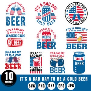 È una brutta giornata per bere una birra fredda in formato SVG PNG, Bere patriottico PNG, Divertente maglietta del 4 luglio PNG, Bandiera americana PNG, Giorno dell'Indipendenza PNG