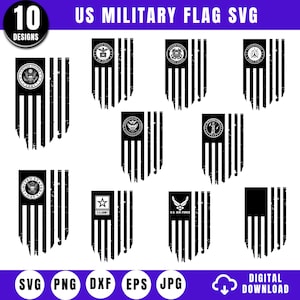US Flag Military Bundle SVG, Veteran Distressed Svg, Png, Eps, Pdf and Jpg, Veteran Army Svg Bundle, Patriotic Flag Svg, American Flag Svg