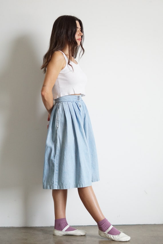 80s High Waisted Calvin Klein Denim Skirt, 24 Wai… - image 6