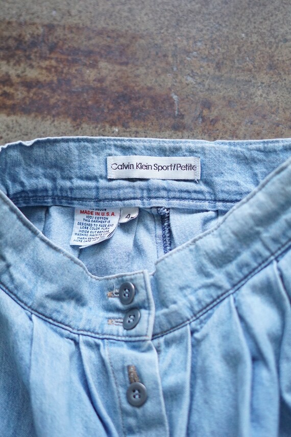 80s High Waisted Calvin Klein Denim Skirt, 24 Wai… - image 8