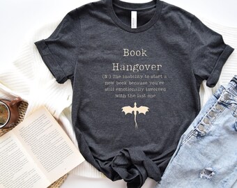 Book Hangover Shirt Bookish Dark Academia Fantasy Reader Tee Dragon Lover Gift Emotionally Wrecked Literary Fan Soft Aesthetic Shirt
