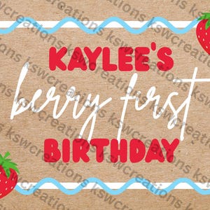 Berry First Birthday Hand Painted Banner