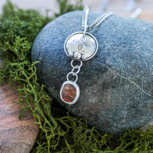 Handcrafted Sterling Silver Pendant with Mexican Lace Agate
