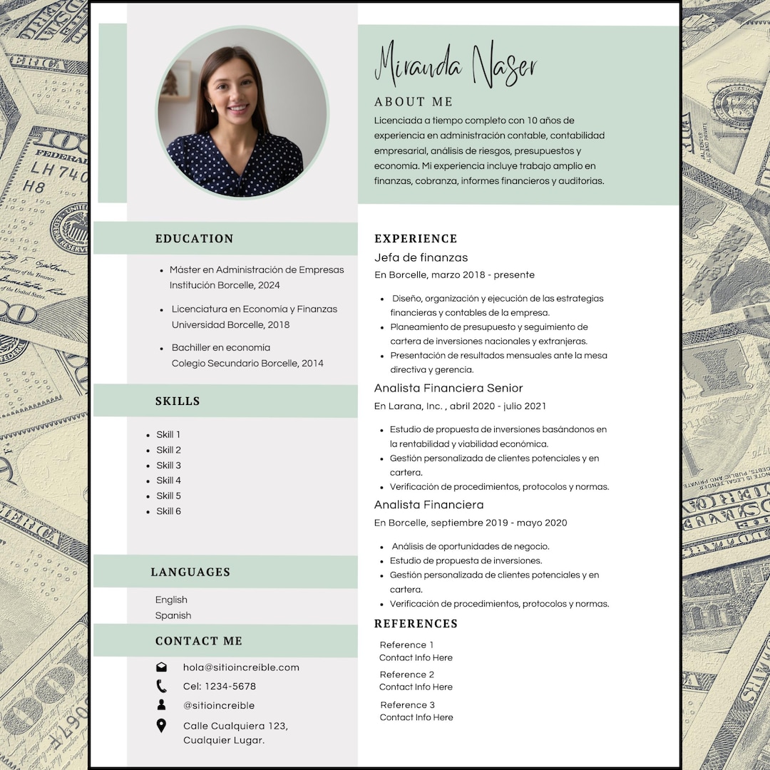 Green Fun Resume Template - Etsy