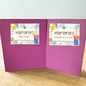 School Subject Folder Label